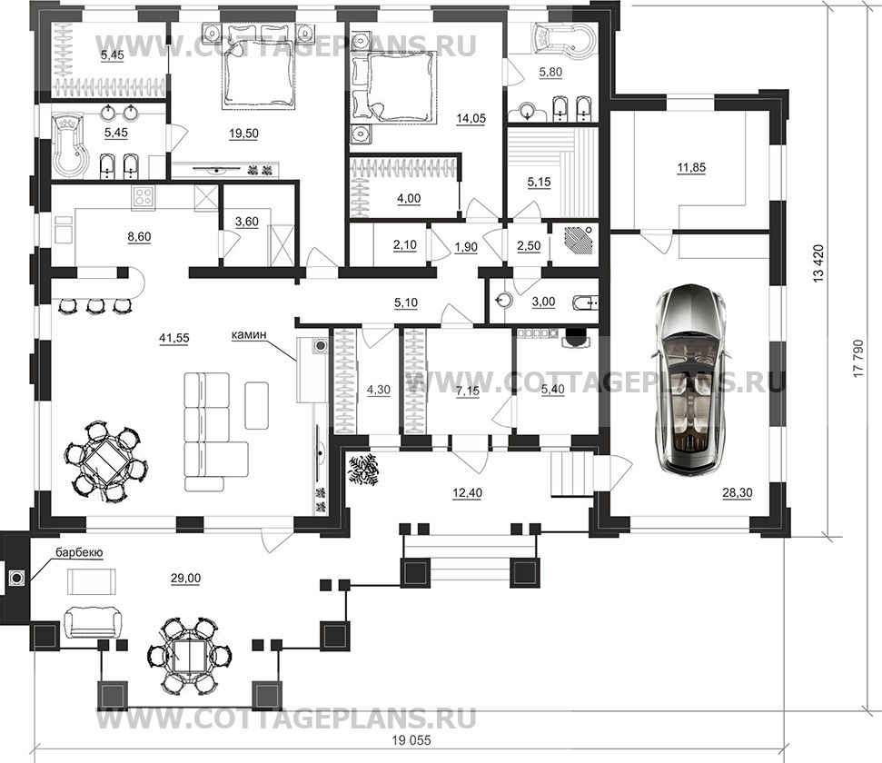 Поэтажные планы проект дома 07-87 общ. площадь 184,60 м2
