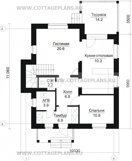 Поэтажные планы проект дома 30-22 общ. площадь 163,4м2