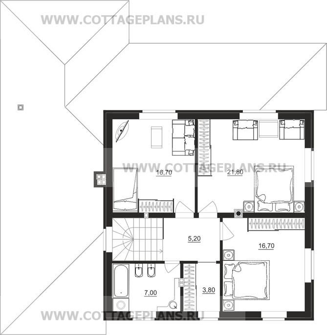 Поэтажные планы проект дома 88-73 общ. площадь 173,50 м2