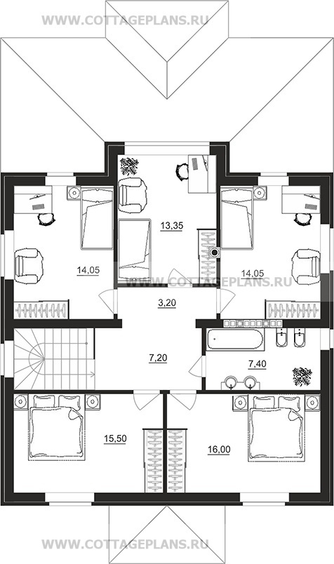Поэтажные планы проект дома 71-57 общ. площадь 263,65 м2