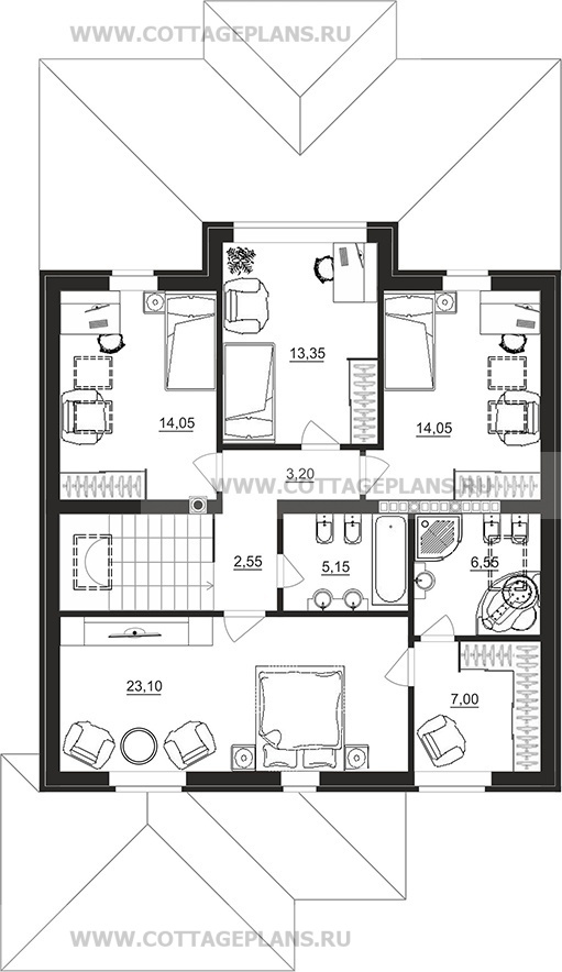 Поэтажные планы проект дома 98-89 общ. площадь 260,40 м2
