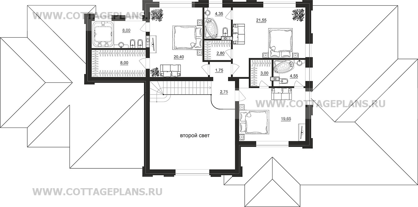 Поэтажные планы проект дома 104-18 общ. площадь 316,75 м2