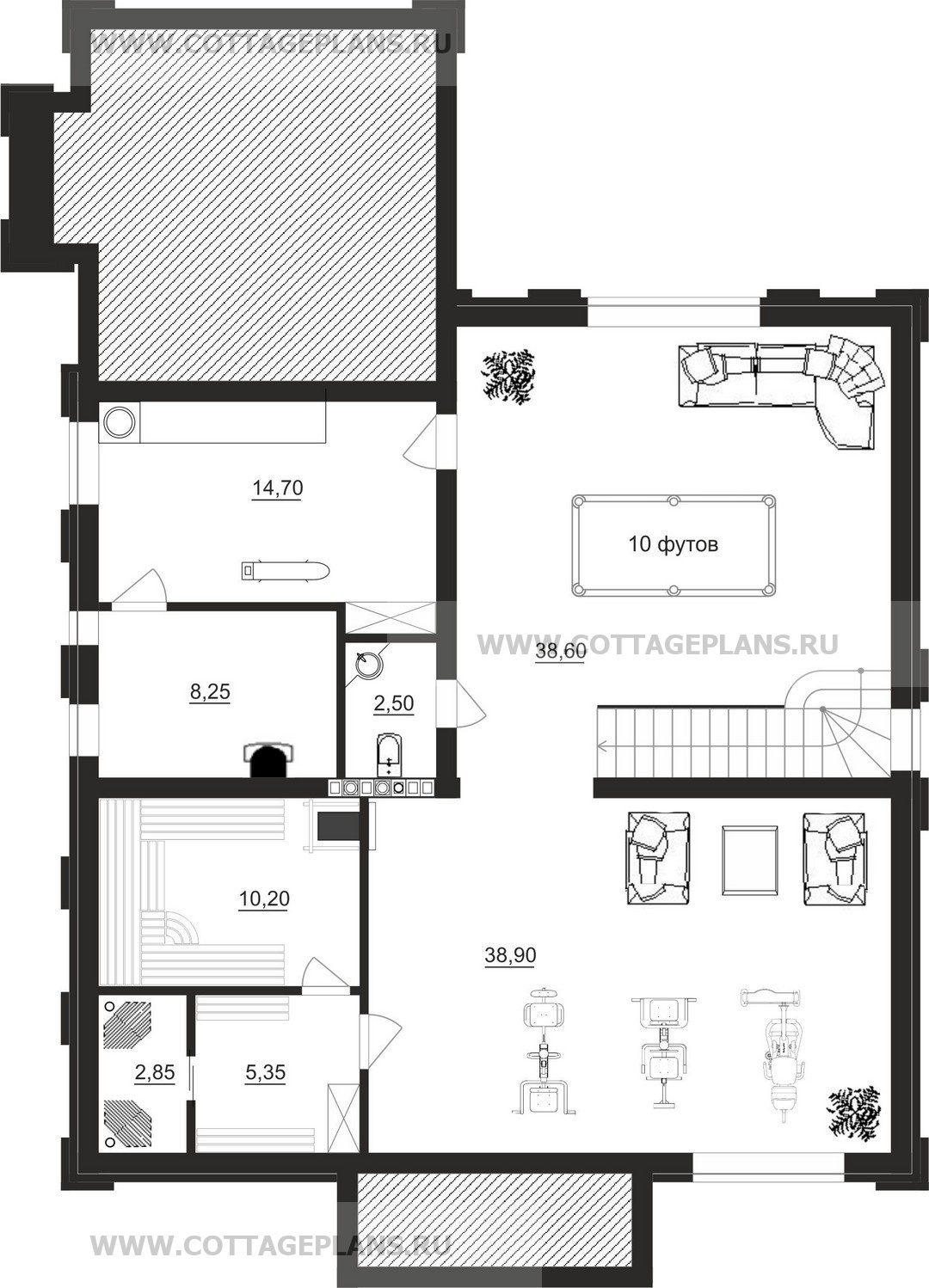 Поэтажные планы проект дома 105-24 общ. площадь 366,10 м2