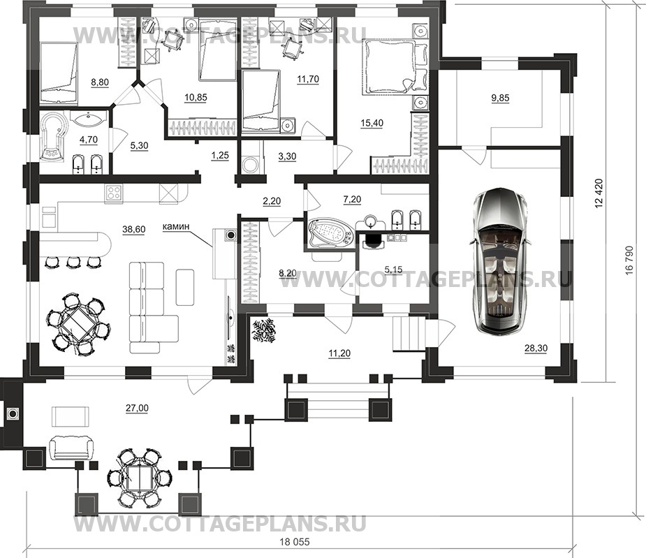 Поэтажные планы проект дома 27-86 общ. площадь 161,05 м2