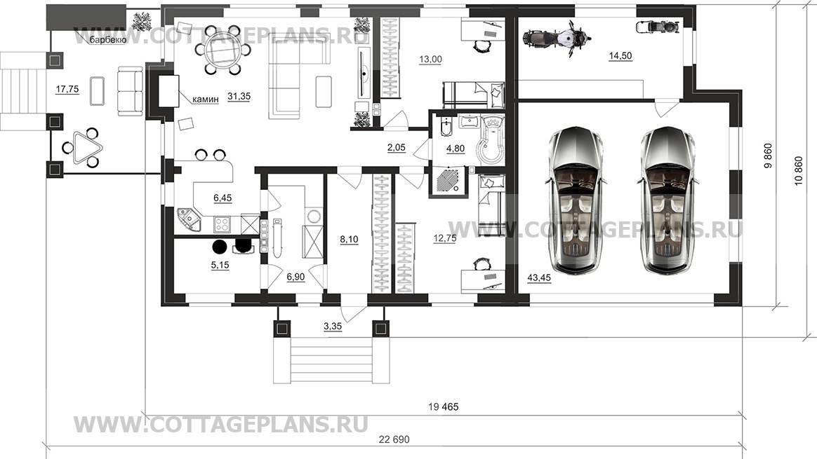 Поэтажные планы проект дома 702-12 общ. площадь 148,85м2