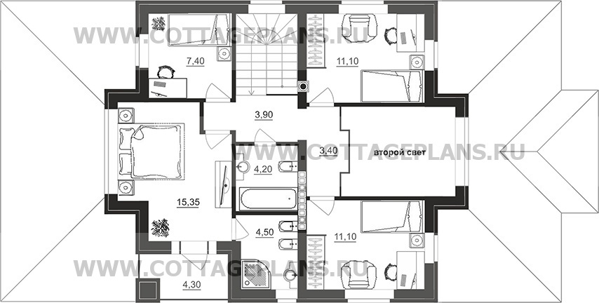 Поэтажные планы проект дома 98-18 общ. площадь 230,00 м2