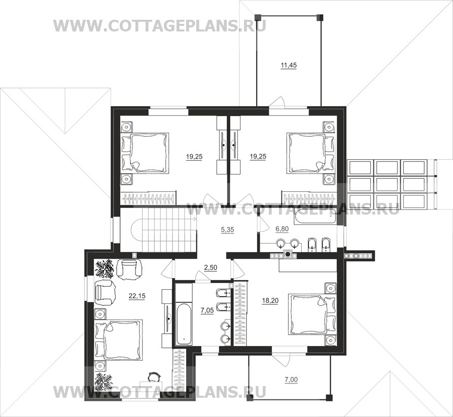 Поэтажные планы проект дома 96-40 общ. площадь 474,45 м2