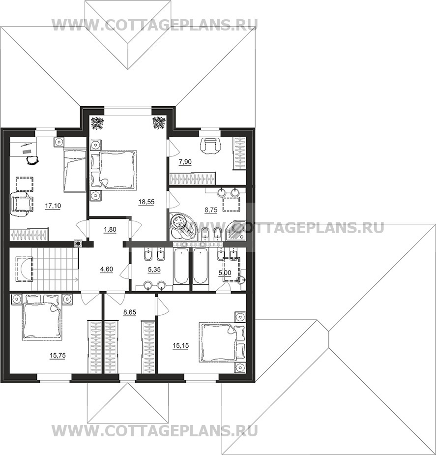 Поэтажные планы проект дома 78-93 общ. площадь 381,10 м2