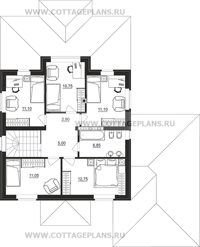 Поэтажные планы проект дома 71-72 общ. площадь 241,65м2