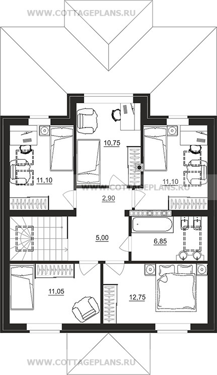 Поэтажные планы проект дома 78-82 общ. площадь 210,90 м2