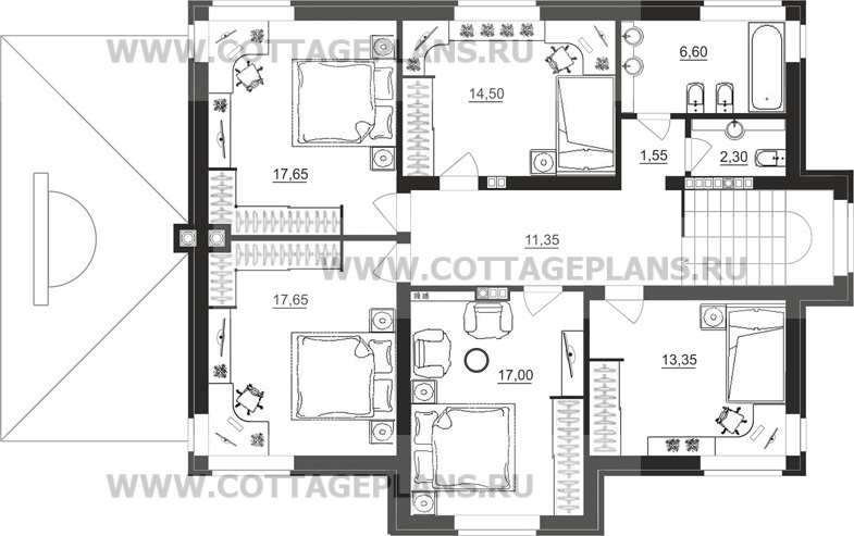 Поэтажные планы проект дома 93-82 общ. площадь 308,90 м2