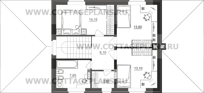 Поэтажные планы проект дома 93-35 общ. площадь 230,95 м2