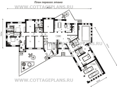 Поэтажные планы проект дома 46-53 общ. площадь 539,6м2