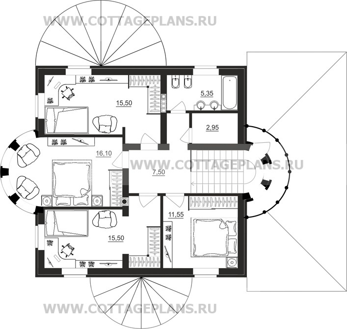 Поэтажные планы проект дома 92-08 общ. площадь 181,80м2