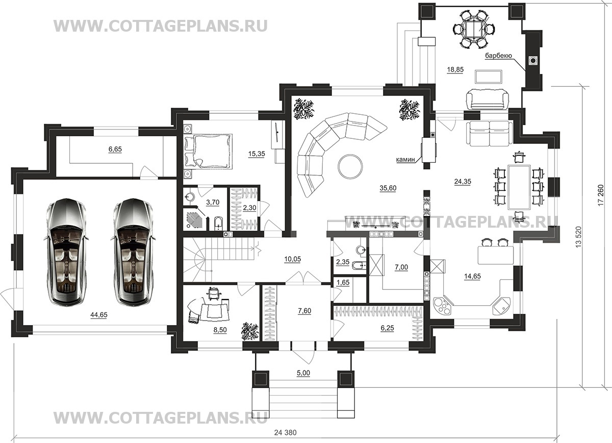 Поэтажные планы проект дома 205-02 общ. площадь 455,85 м2