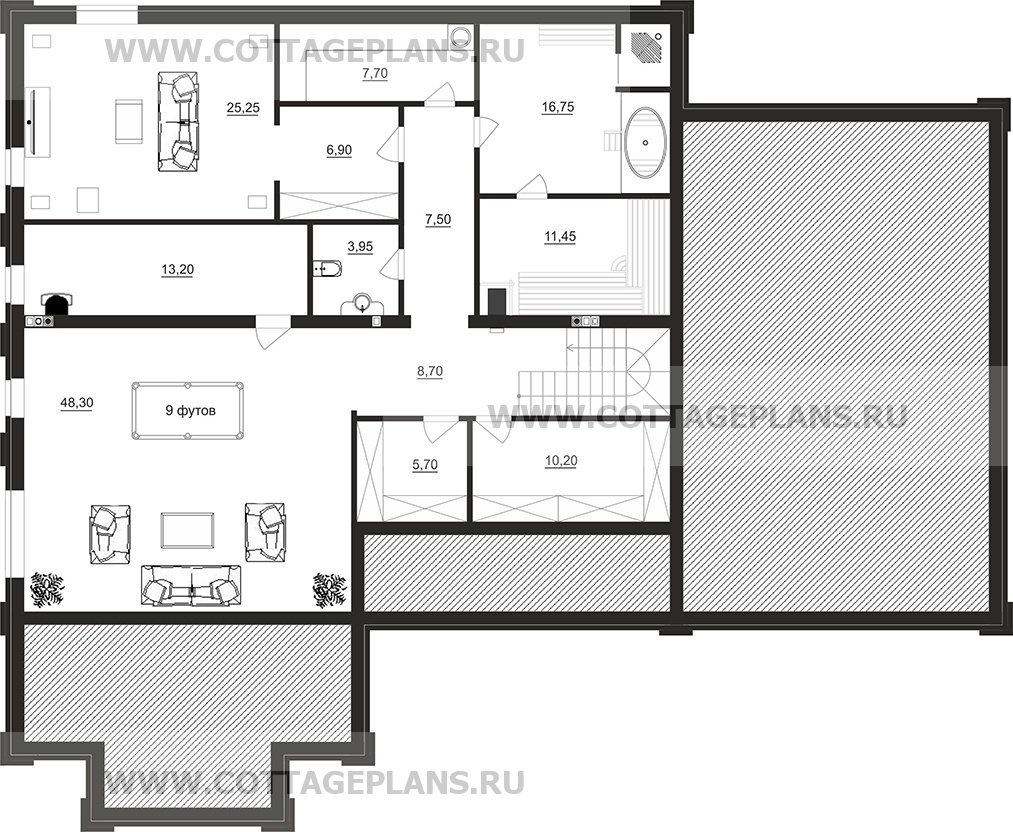 Поэтажные планы проект дома 91-85 общ. площадь 410,35 м2