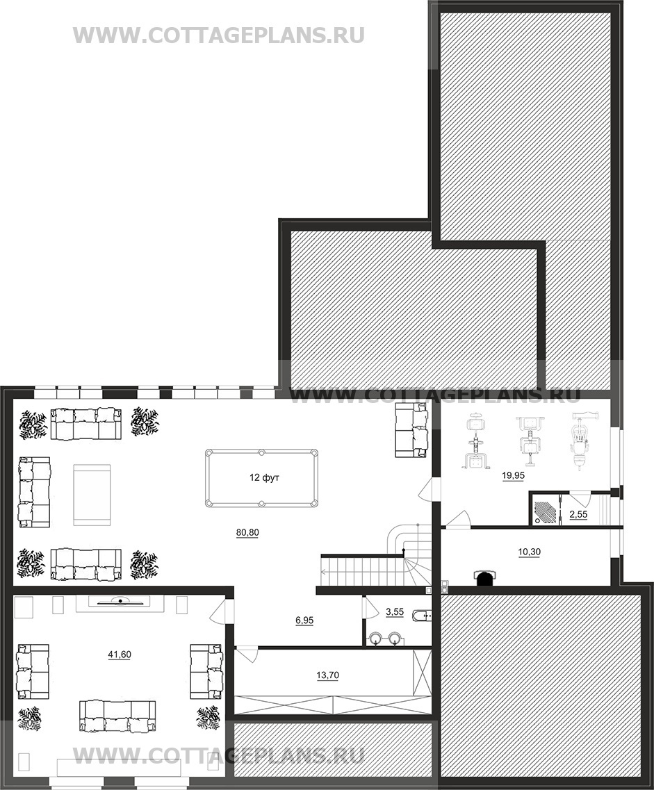Поэтажные планы проект дома 201-56 общ. площадь 551,90 м2