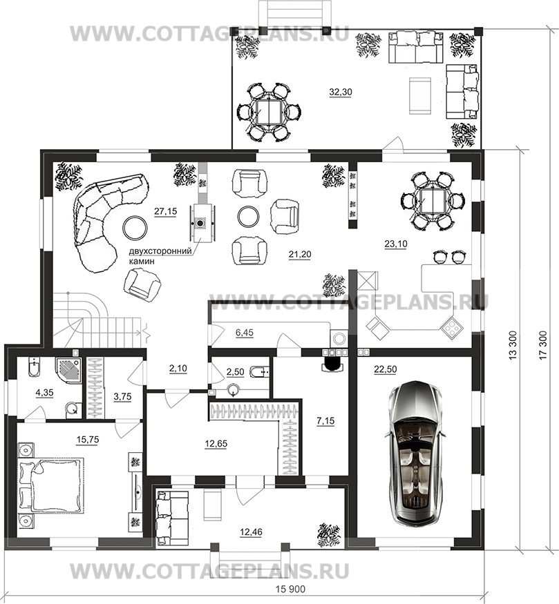 Поэтажные планы проект дома 77-35 общ. площадь 223,55 м2