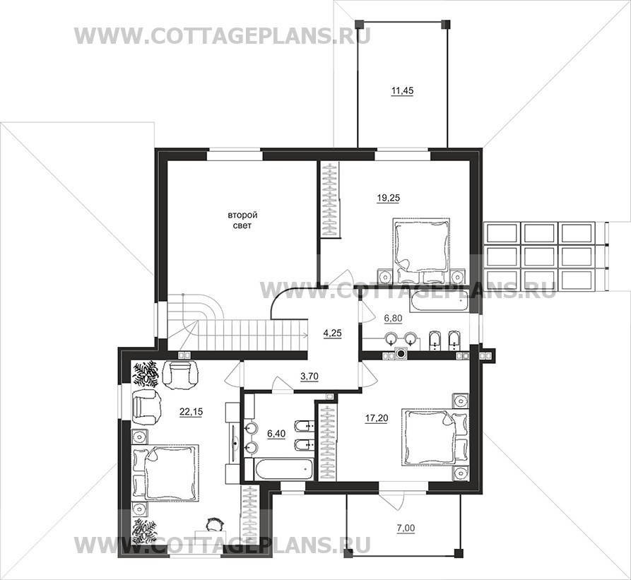 Поэтажные планы проект дома 77-37 общ. площадь 244,80 м2