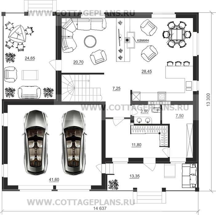 Поэтажные планы проект дома 76-01 общ. площадь 327,75 м2