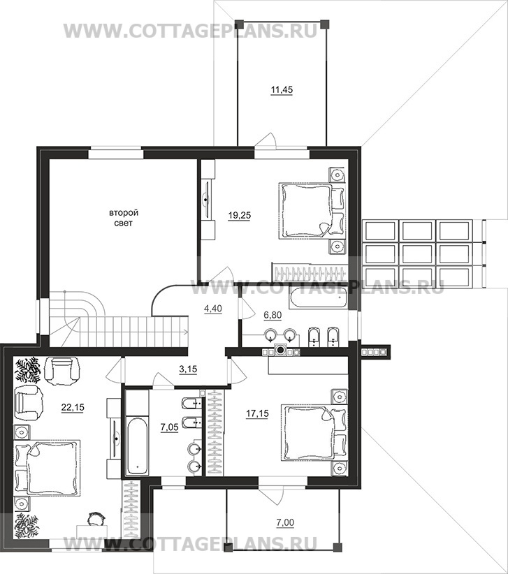Поэтажные планы проект дома 100-63 общ. площадь 230,00 м2