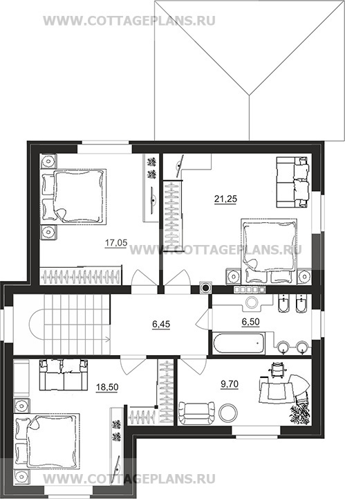 Поэтажные планы проект дома 75-49 общ. площадь 189,95 м2