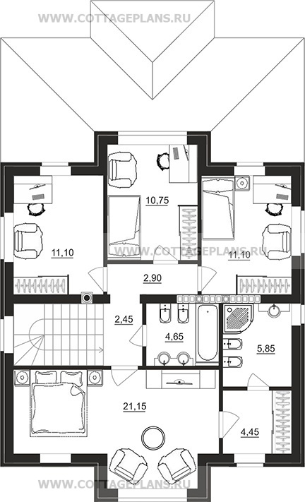 Поэтажные планы проект дома 93-39 общ. площадь 220,20 м2