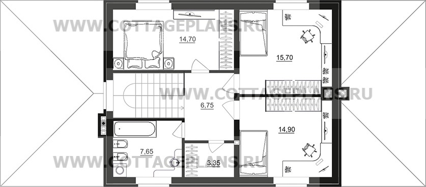 Поэтажные планы проект дома 95-45 общ. площадь 169,40 м2