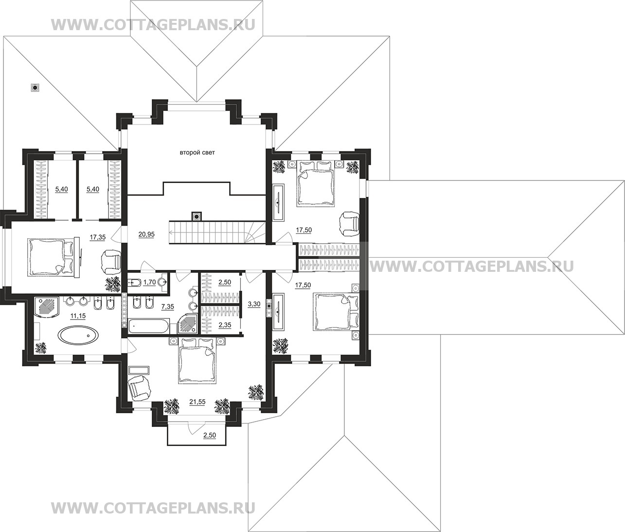 Поэтажные планы проект дома 201-39 общ. площадь 511,85 м2