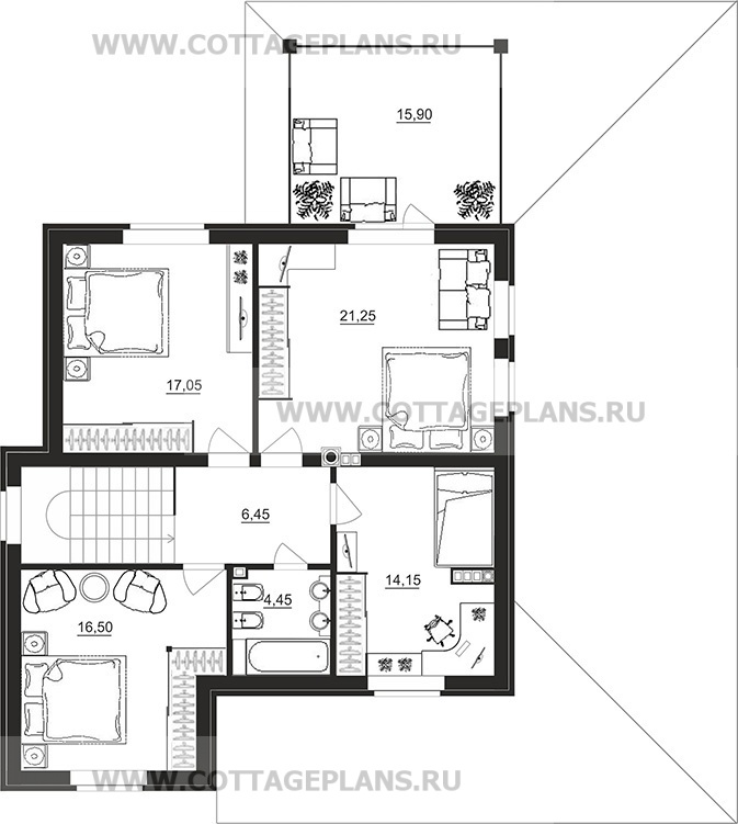 Поэтажные планы проект дома 13-03 общ. площадь 198,60 м2