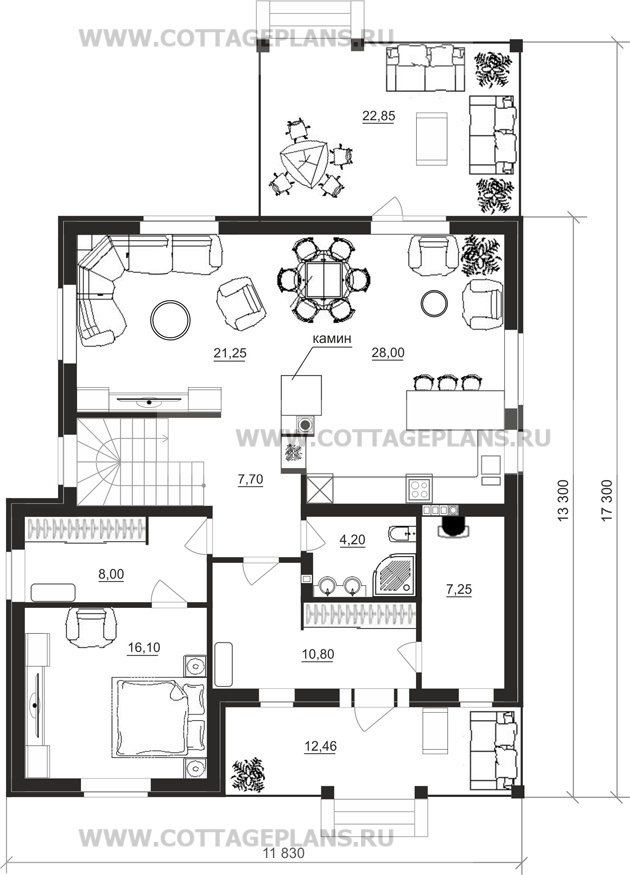 Поэтажные планы проект дома 92-14 общ. площадь 299,80 м2