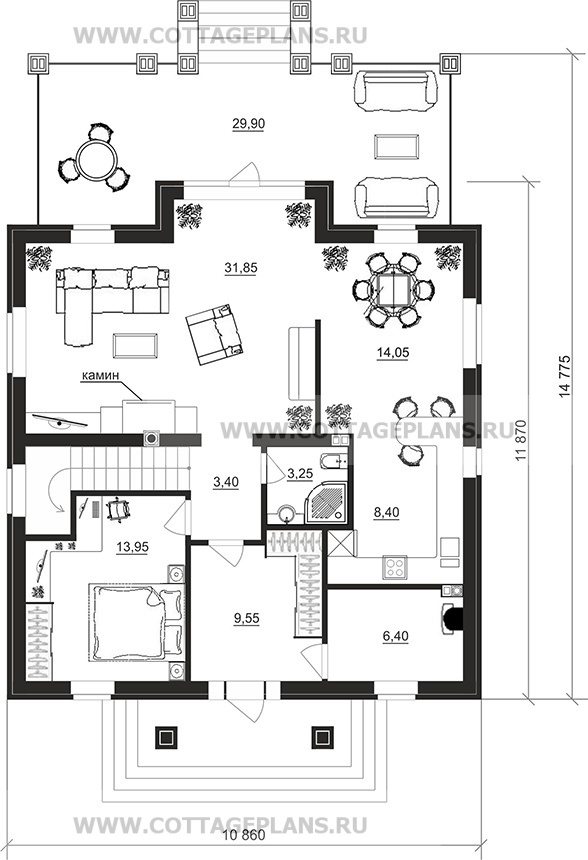 Поэтажные планы проект дома 74-87 общ. площадь 281,05 м2
