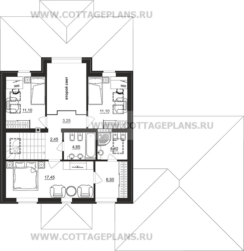 Поэтажные планы проект дома 200-11 общ. площадь 184,10 м2