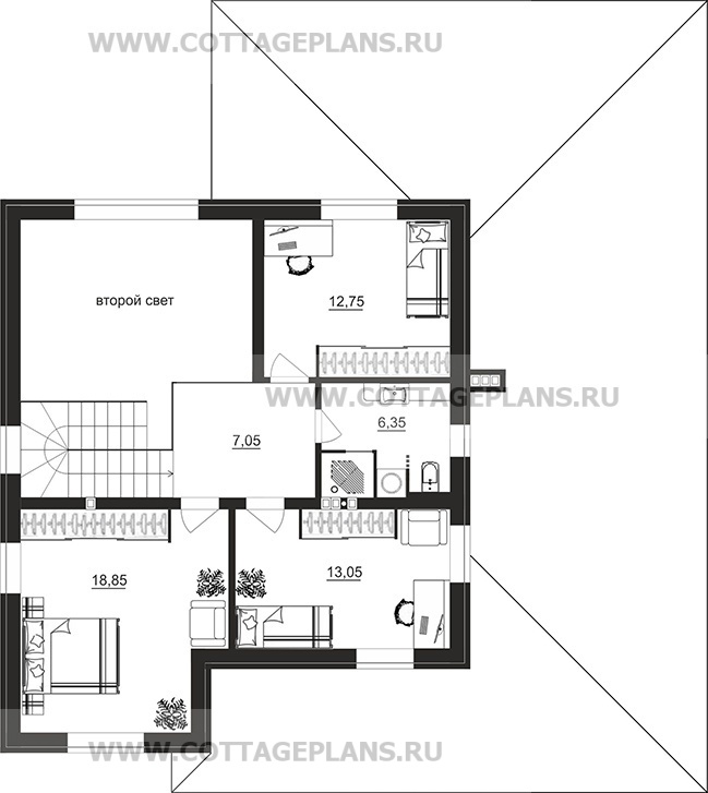 Поэтажные планы проект дома 108-01 общ. площадь 153,55м2