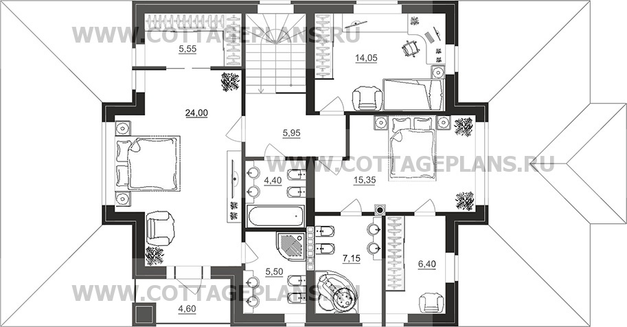 Поэтажные планы проект дома 92-84 общ. площадь 205,50 м2