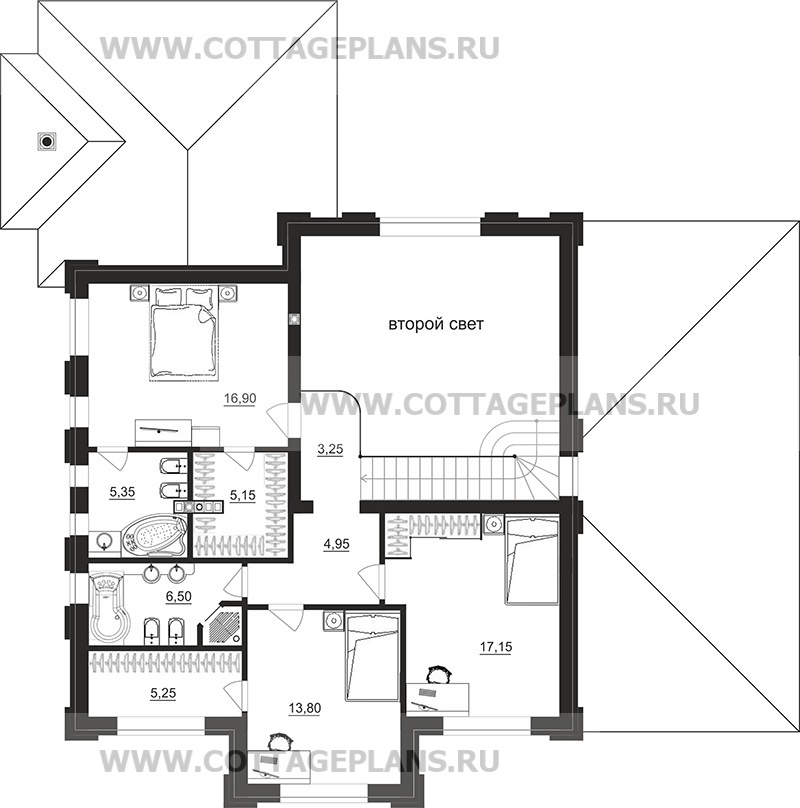 Поэтажные планы проект дома 206-09 общ. площадь 218,50 м2