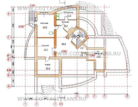 Поэтажные планы проект дома 34-19 общ. площадь 628,7м2