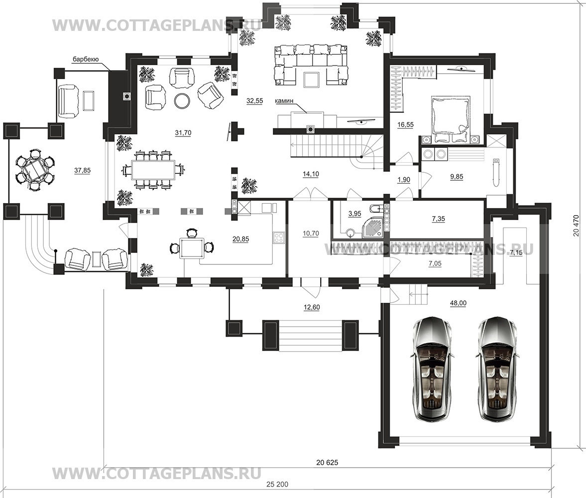 Поэтажные планы проект дома 203-28 общ. площадь 544,95 м2