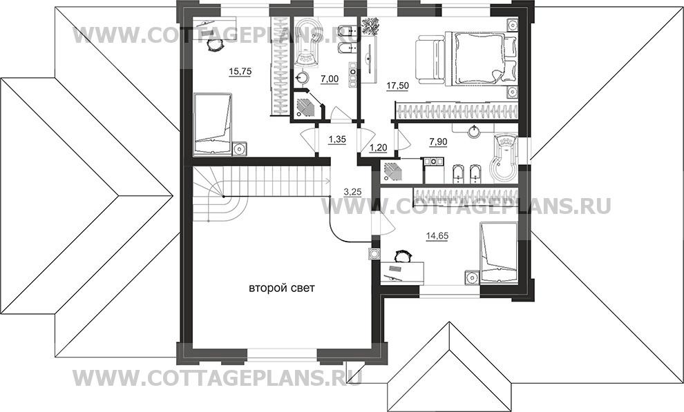 Поэтажные планы проект дома 204-92 общ. площадь 213,45 м2