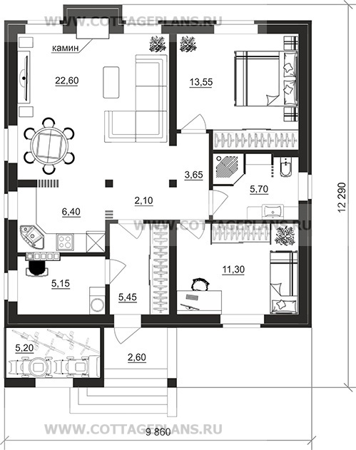Поэтажные планы проект дома 902-67 общ. площадь 75,90м2