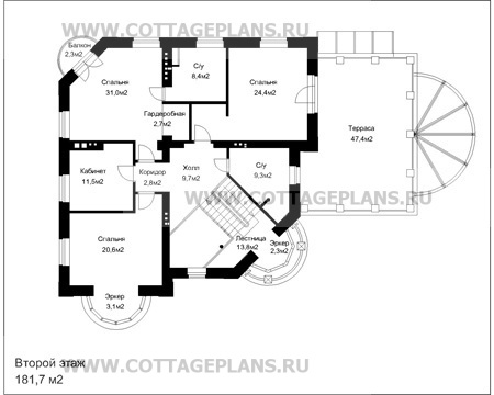 Поэтажные планы проект дома 35-87 общ. площадь 594,0м2