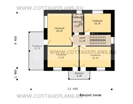 Поэтажные планы проект дома 46-13 общ. площадь 202,18м2