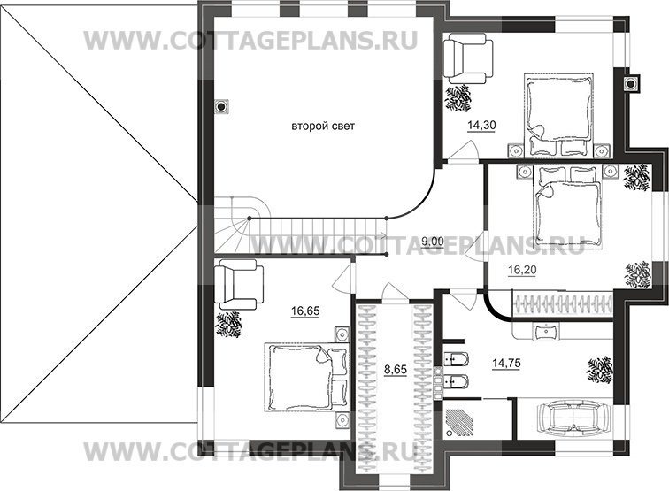 Поэтажные планы проект дома 204-59 общ. площадь 200,60 м2