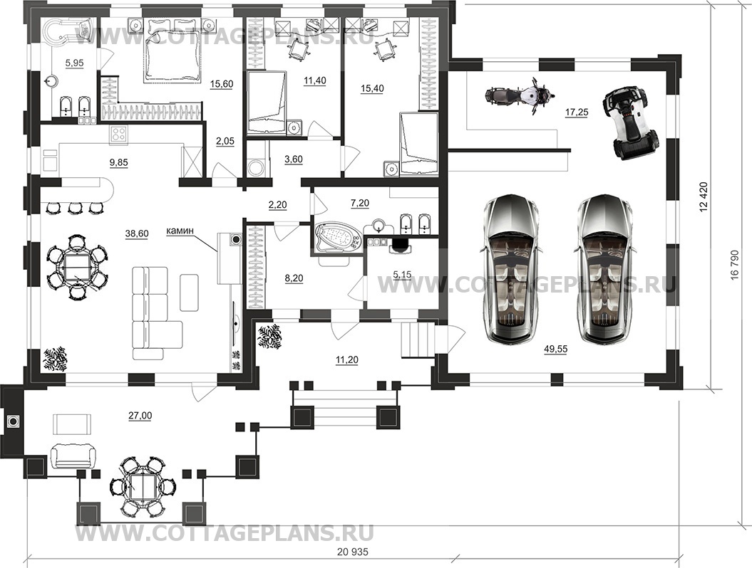 Поэтажные планы проект дома 07-83 общ. площадь 189,70 м2