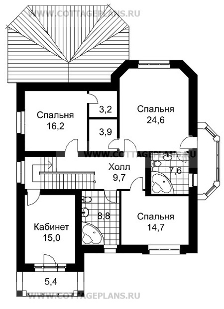 Поэтажные планы проект дома 32-19 общ. площадь 270,1м2
