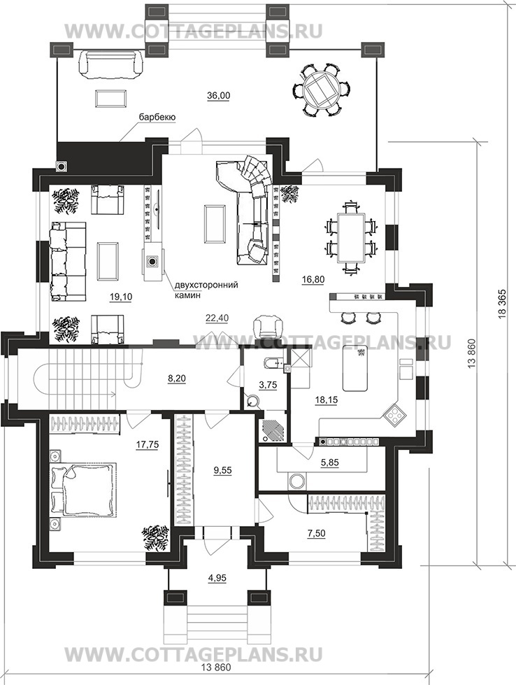 Поэтажные планы проект дома 101-77 общ. площадь 375,60 м2