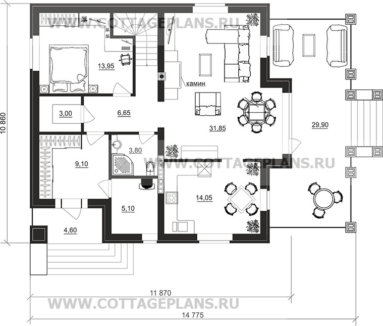 Поэтажные планы проект дома 78-16 общ. площадь 247,25 м2