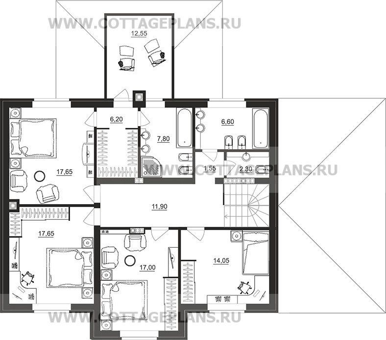 Поэтажные планы проект дома 101-60 общ. площадь 341,95 м2