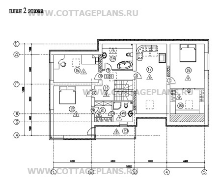 Поэтажные планы проект дома 80-18 общ. площадь 271,96 м2