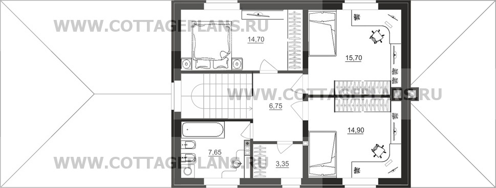 Поэтажные планы проект дома 95-02 общ. площадь 188,15 м2